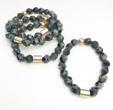 Load image into Gallery viewer, Golden Barrel Bracelets - Black Labradorite

