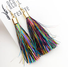Load image into Gallery viewer, REBL Tinsel Tassel Earrings
