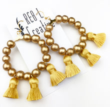 Load image into Gallery viewer, Happy Tassel Hoops - Full Mustard
