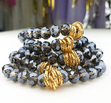 Load image into Gallery viewer, Twisted Bracelet- Clear Black
