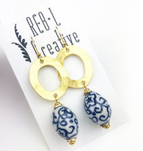 Load image into Gallery viewer, Garden Party Earrings - Large Porcelain Flowers
