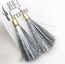 Load image into Gallery viewer, REBL Tinsel Tassel Earrings
