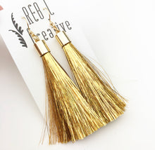 Load image into Gallery viewer, REBL Tinsel Tassel Earrings
