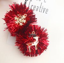 Load image into Gallery viewer, Christmas Tinsel Studs - Red
