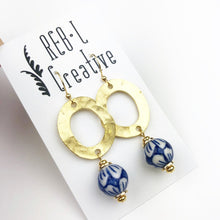 Load image into Gallery viewer, Garden Party Earrings - Small Porcelain Flowers
